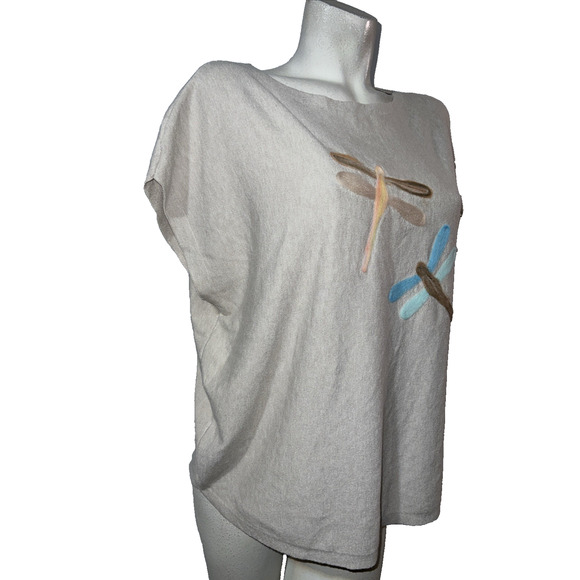 Top Women's Size XL/1X Beige Firefly Drop Sleeve Knit Pullover Shirt Blouse Soft - Picture 3 of 7